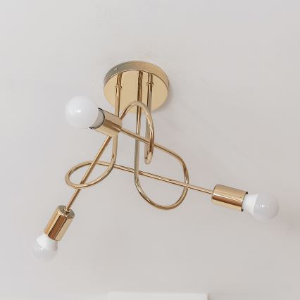 Přisazený lustr OXFORD 3xE27/15W/230V zlatá