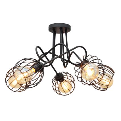 Přisazený lustr OXFORD 5xE27/15W/230V černá