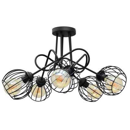 Přisazený lustr OXFORD 5xE27/15W/230V černá