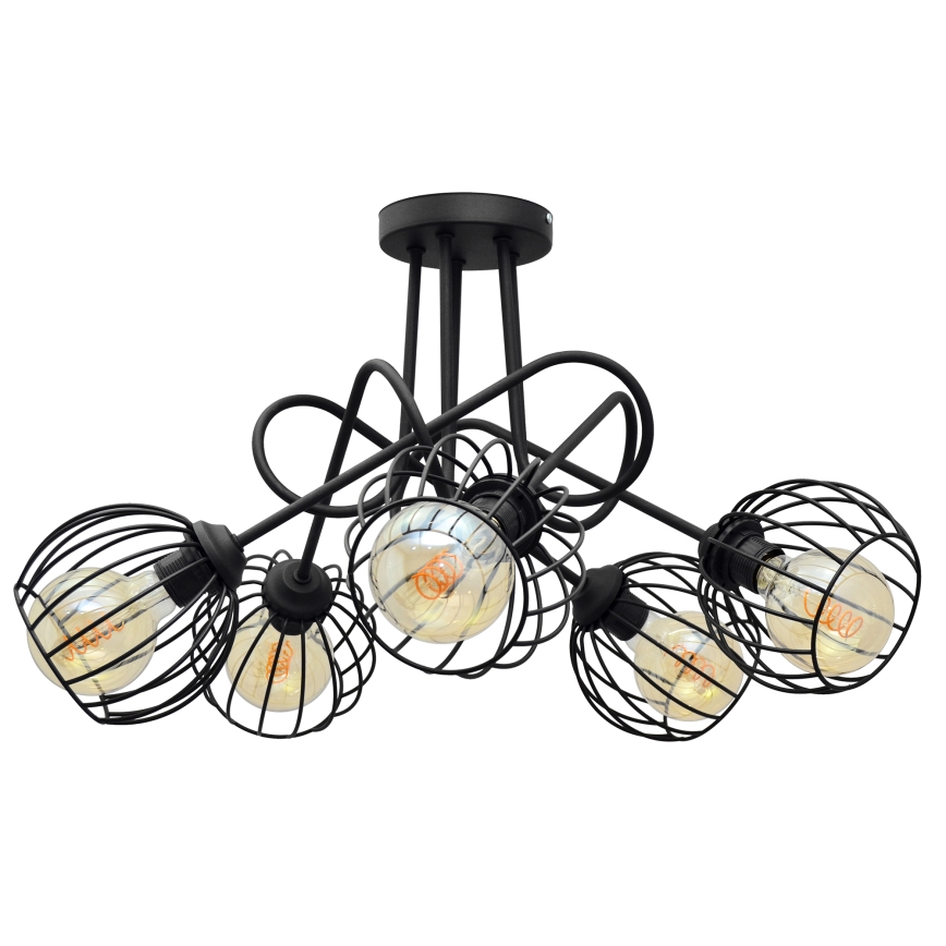 Přisazený lustr OXFORD 5xE27/15W/230V černá