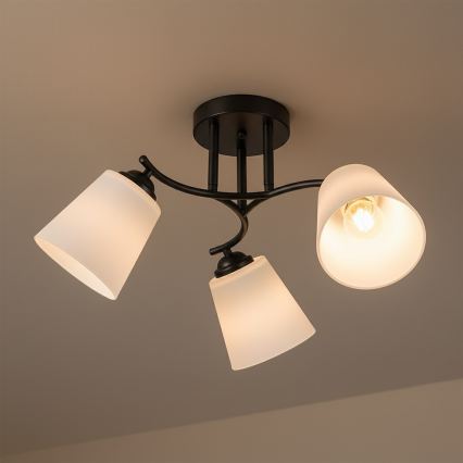 Přisazený lustr PAFOS 3xE27/15W/230V černá