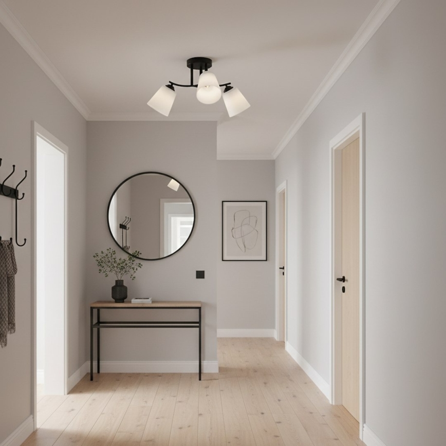Přisazený lustr PAFOS 3xE27/15W/230V černá