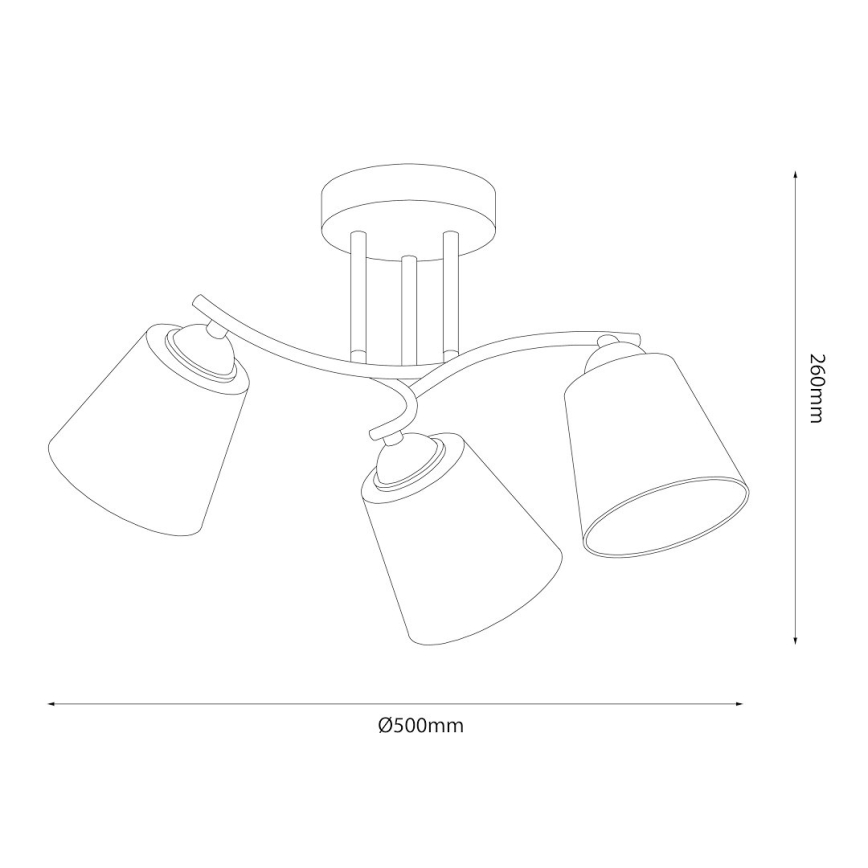 Přisazený lustr PAFOS 3xE27/15W/230V černá