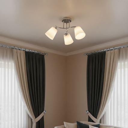 Přisazený lustr PAFOS 3xE27/15W/230V lesklý chrom