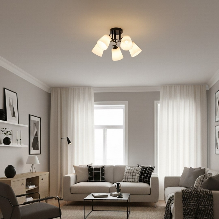 Přisazený lustr PAFOS 5xE27/15W/230V černá