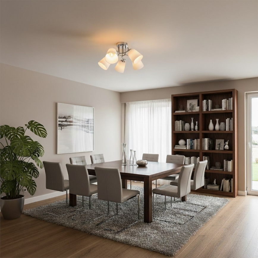 Přisazený lustr PAFOS 5xE27/15W/230V lesklý chrom