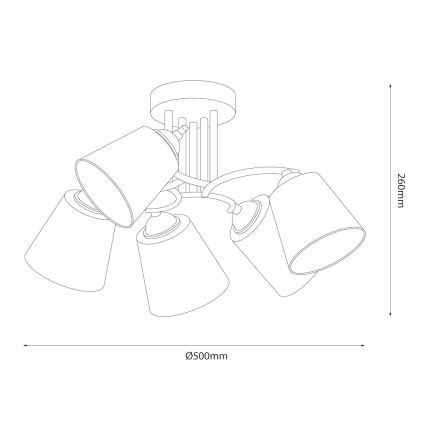 Přisazený lustr PAFOS 5xE27/15W/230V lesklý chrom