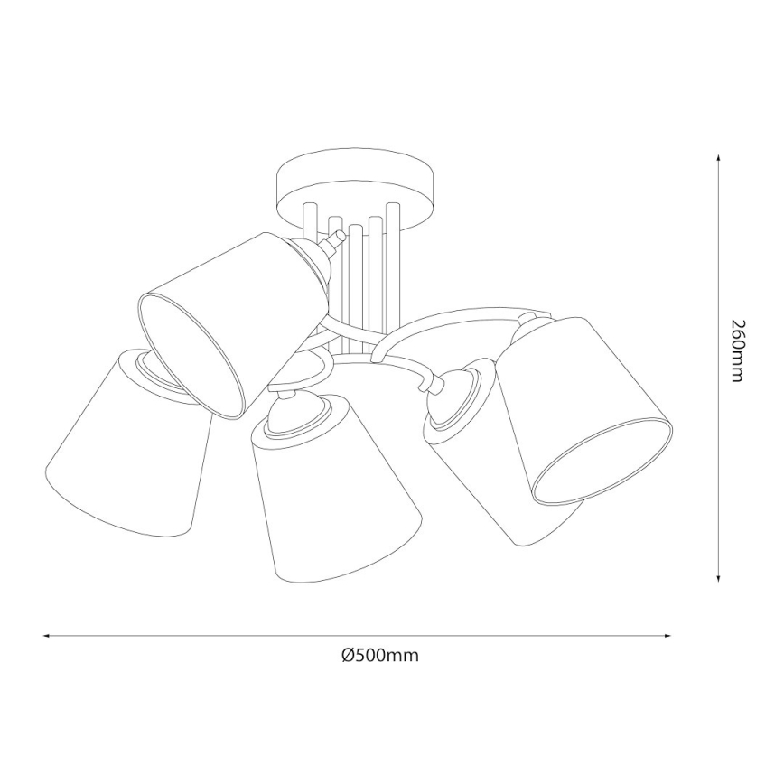 Přisazený lustr PAFOS 5xE27/15W/230V lesklý chrom
