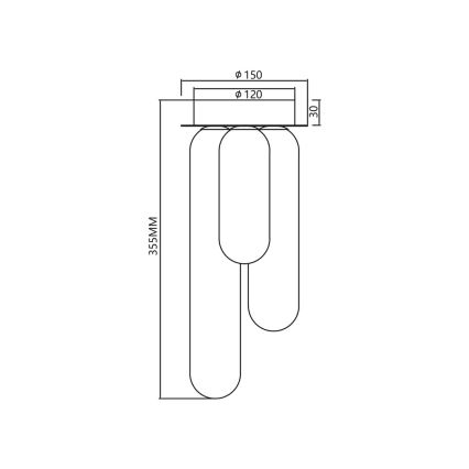 Přisazený lustr PAX 3xG9/9W/230V černá