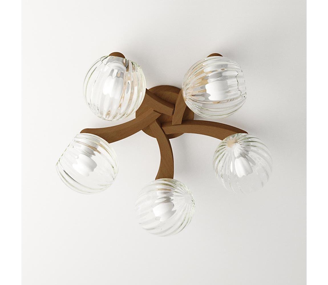 Light4home Přisazený lustr PLEIADA 5xE14/40W/230V světlé dřevo LH0291