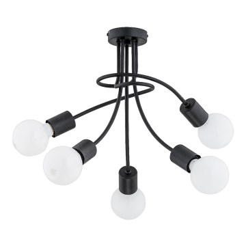 Přisazený lustr PLENA 5xE27/15W/230V černá