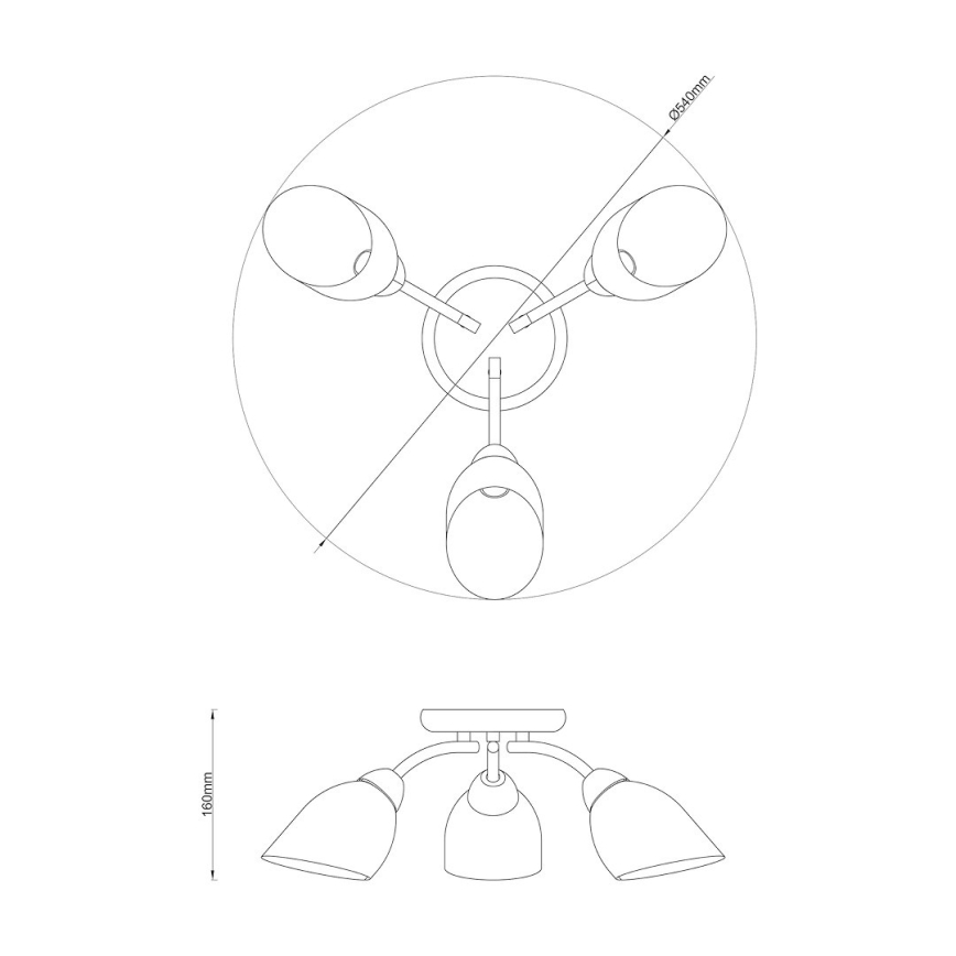 Přisazený lustr PORTOS 3xE14/10W/230V lesklý chrom