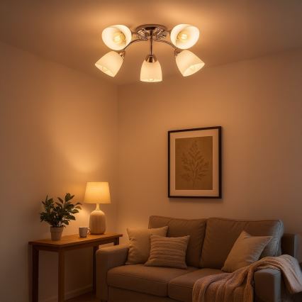 Přisazený lustr PORTOS 5xE14/10W/230V lesklý chrom