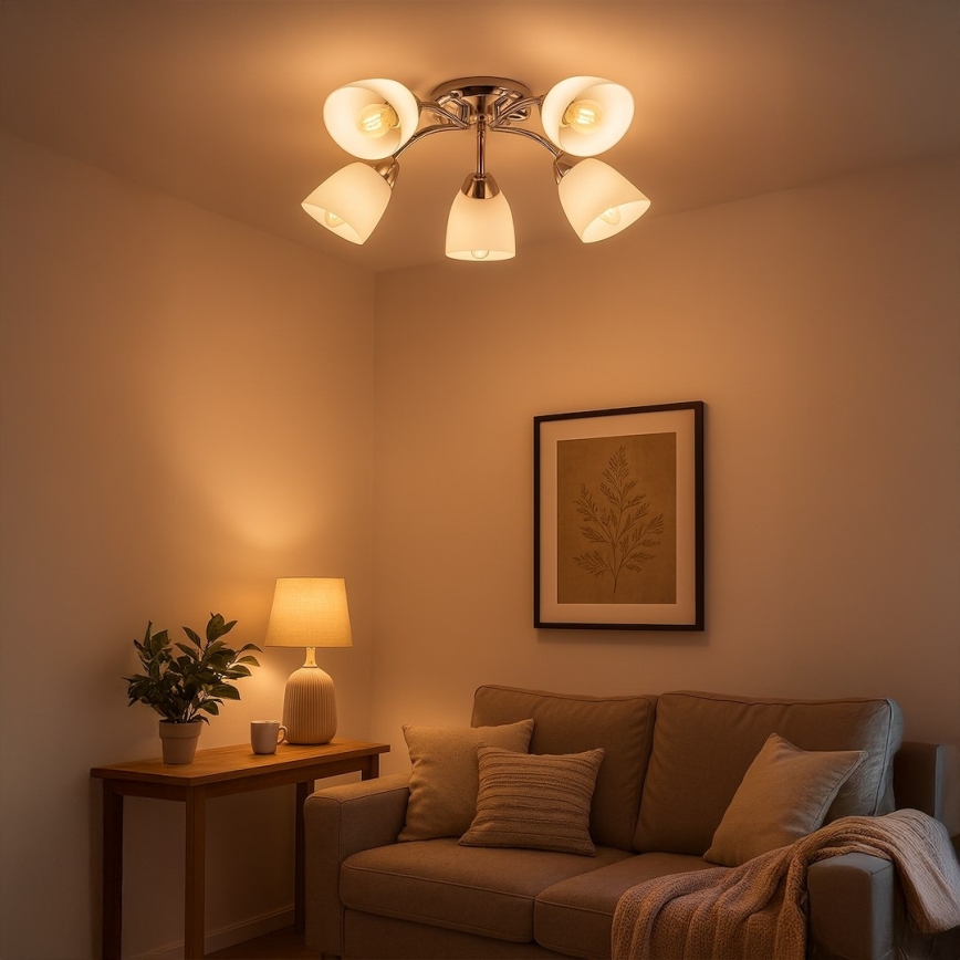 Přisazený lustr PORTOS 5xE14/10W/230V lesklý chrom