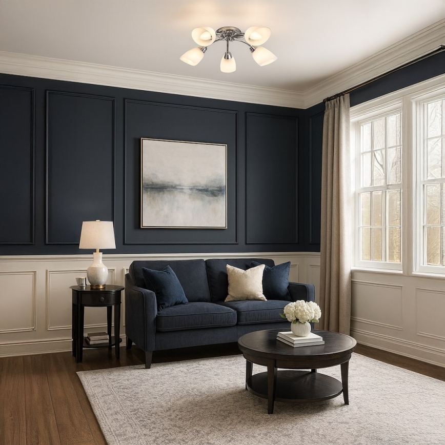 Přisazený lustr PORTOS 5xE14/10W/230V lesklý chrom