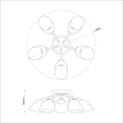 Přisazený lustr PORTOS 5xE14/10W/230V lesklý chrom