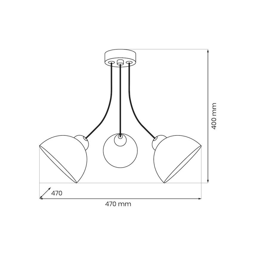 Přisazený lustr QUEEN 3xE27/15W/230V černá