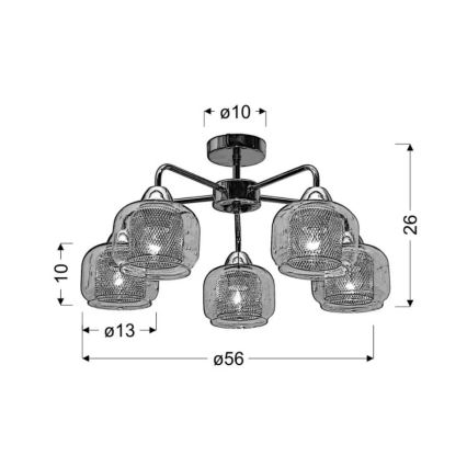 Přisazený lustr RAY 5xE14/40W/230V