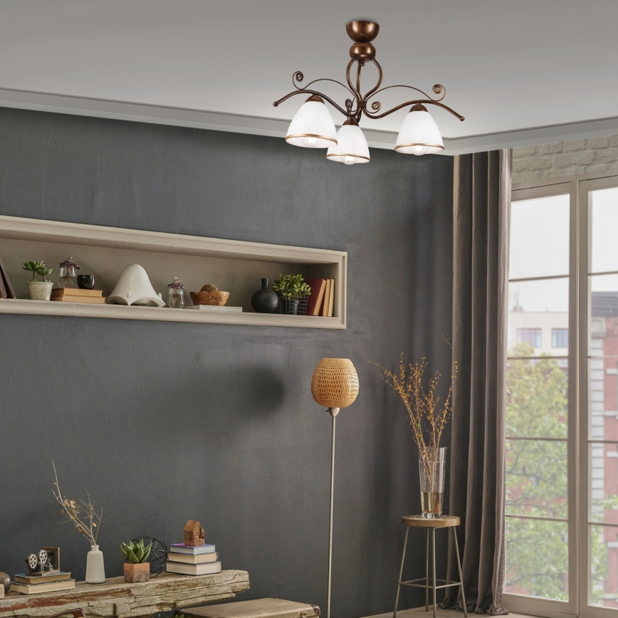 Přisazený lustr RETRO 3xE27/60W/230V bronz patina