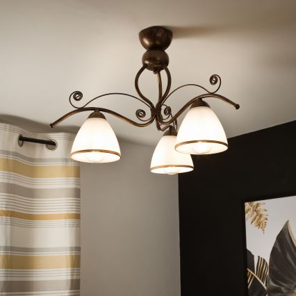 Přisazený lustr RETRO 3xE27/60W/230V bronz patina