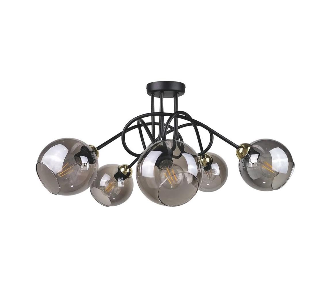 Keter Lighting Přisazený lustr RIN 5xE27/60W/230V černá/zlatá NA0240