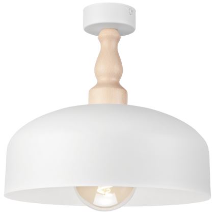 Přisazený lustr RINA 1xE27/15W/230V bílá/buk