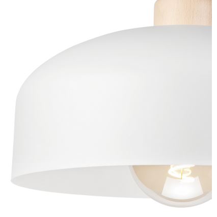 Přisazený lustr RINA 1xE27/15W/230V bílá/buk