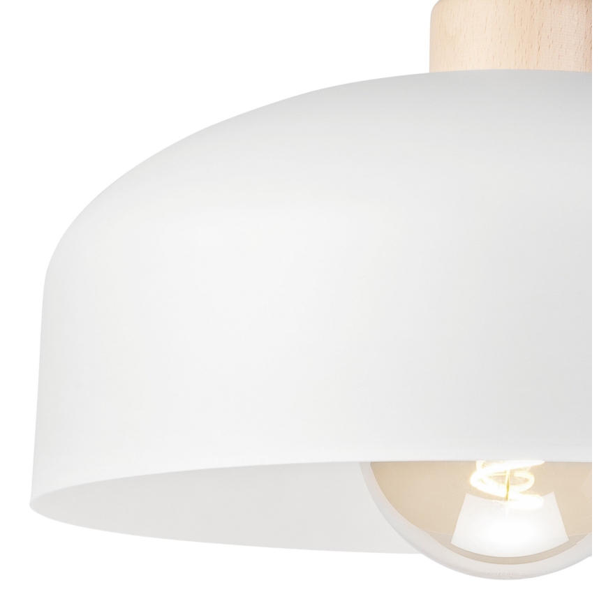 Přisazený lustr RINA 1xE27/15W/230V bílá/buk