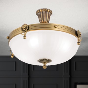 Přisazený lustr ROCCA 4xE27/60W/230V pr. 43 cm bronz/bílá