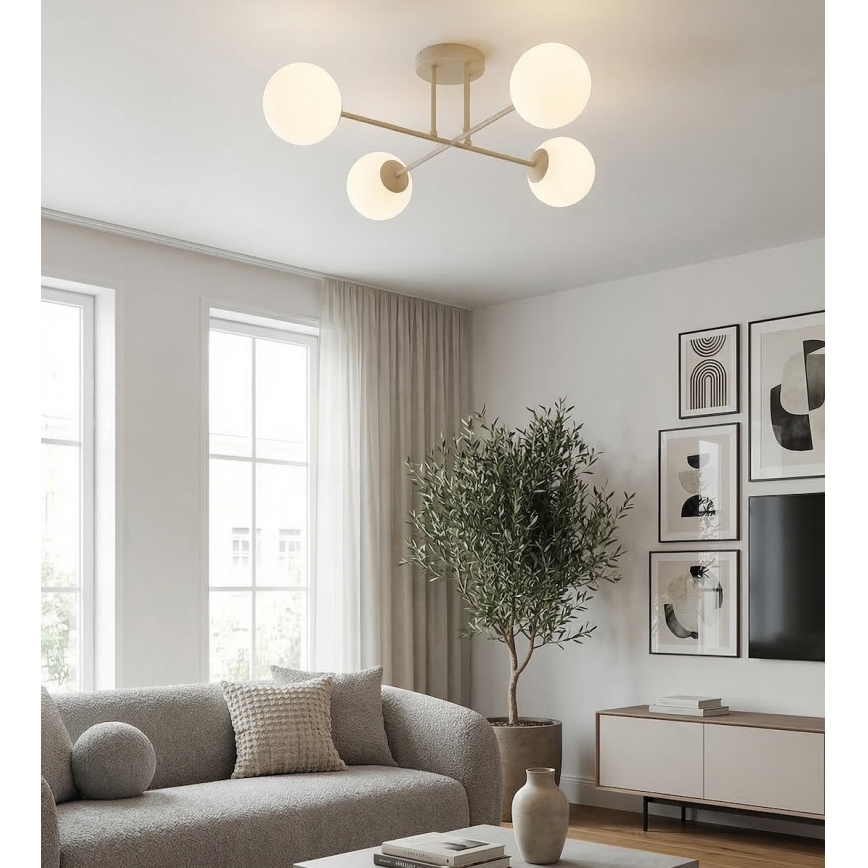 Přisazený lustr ROMA 4xE14/10W/230V béžová