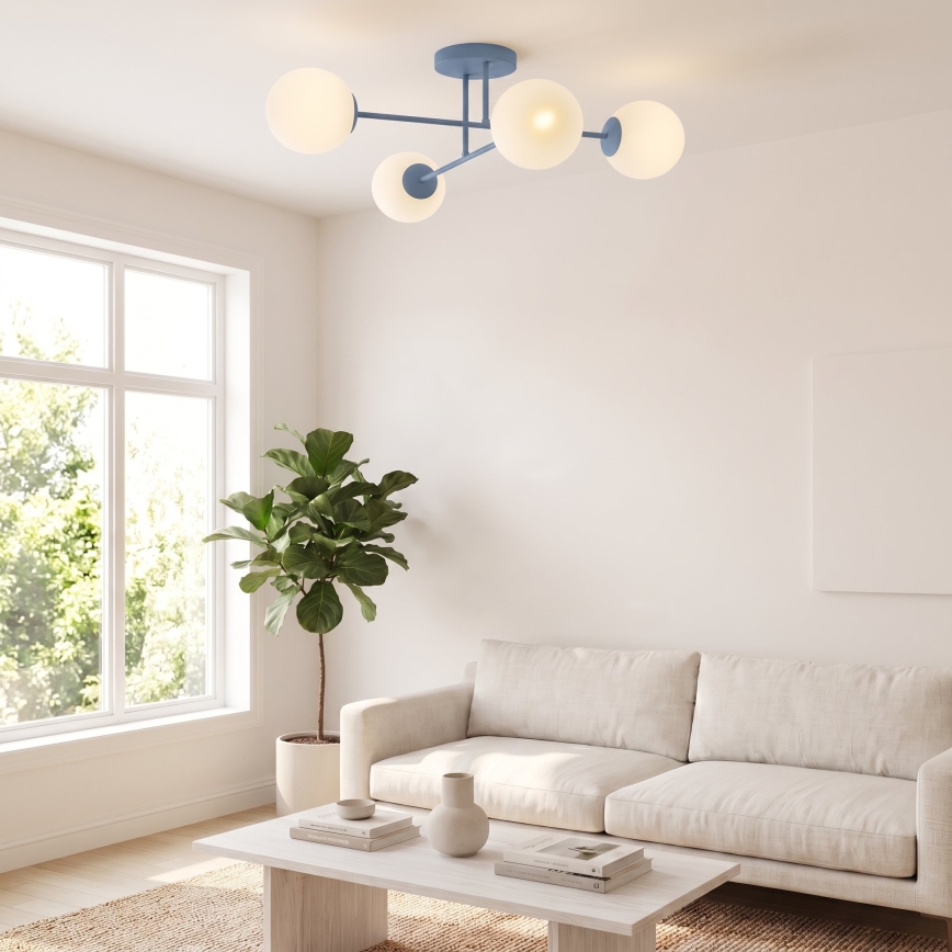 Přisazený lustr ROMA 4xE14/10W/230V modrá