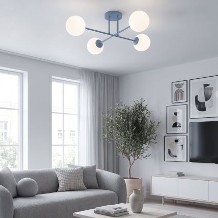 Přisazený lustr ROMA 4xE14/10W/230V modrá