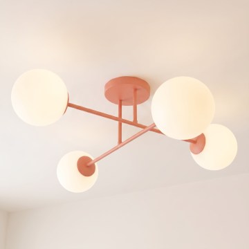 Přisazený lustr ROMA 4xE14/10W/230V růžová