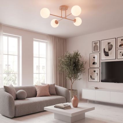 Přisazený lustr ROMA 4xE14/10W/230V růžová