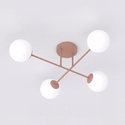 Přisazený lustr ROMA 4xE14/10W/230V růžová