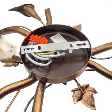 Přisazený lustr ROZETA 3xE14/40W/230V bronzová