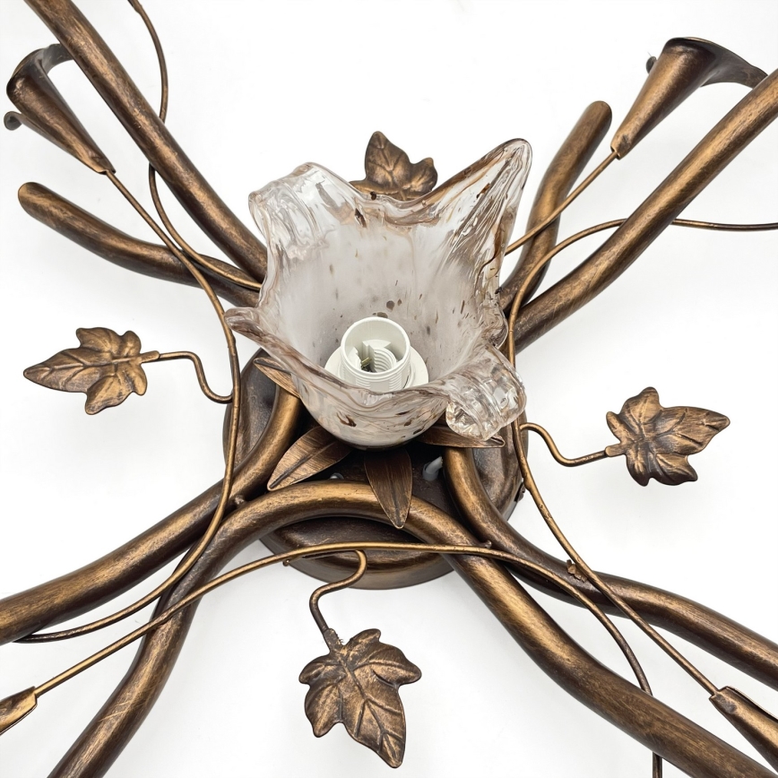 Přisazený lustr ROZETA 5xE14/40W/230V bronzová