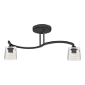 Přisazený lustr SANTOS 2xE27/15W/230V černá/čirá