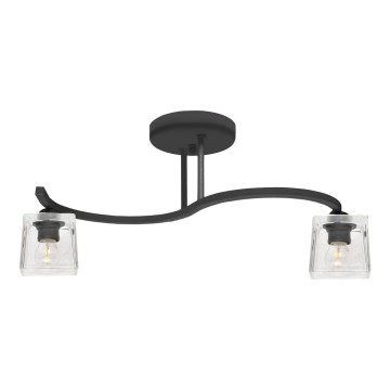 Přisazený lustr SANTOS 2xE27/15W/230V černá/čirá