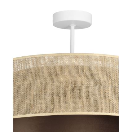 Přisazený lustr SARTA 1xE27/60W/230V pr. 45 cm hnědá/juta