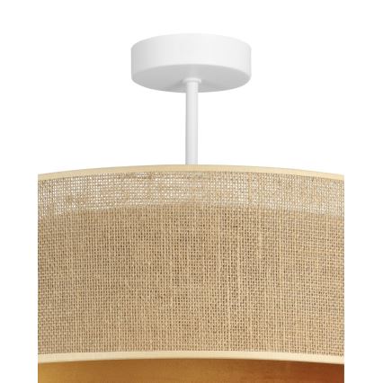 Přisazený lustr SARTA 1xE27/60W/230V pr. 45 cm měděná/juta