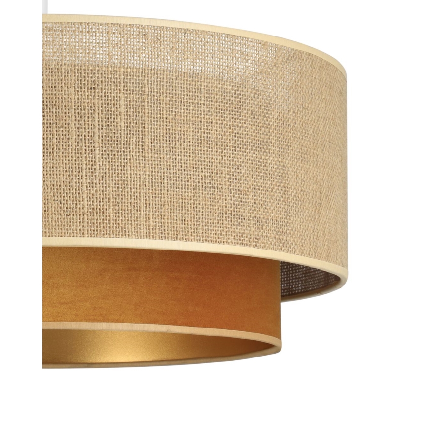 Přisazený lustr SARTA 1xE27/60W/230V pr. 45 cm měděná/juta