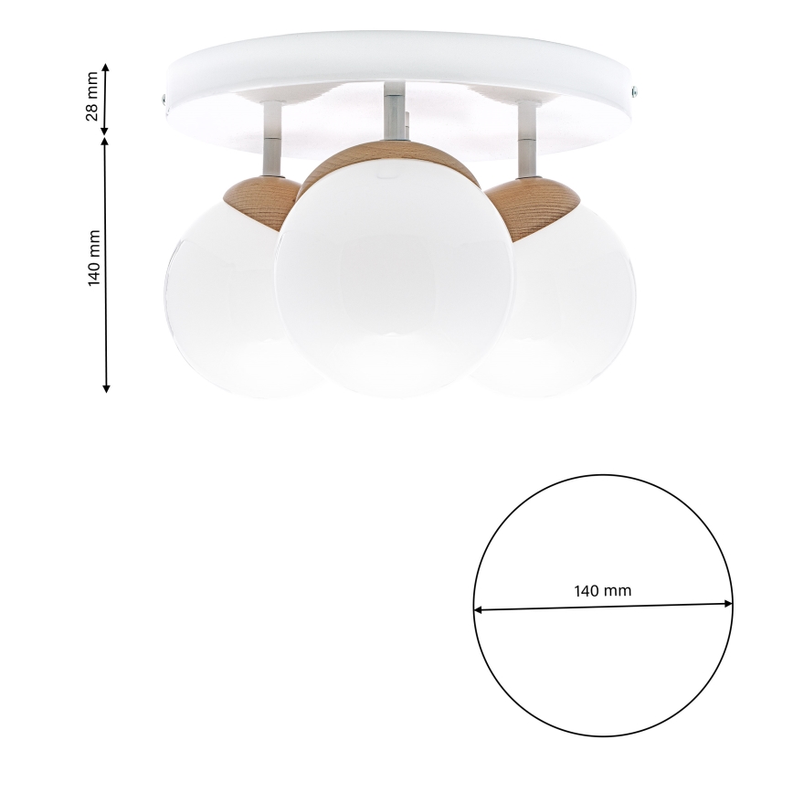 Přisazený lustr SFERA WOOD 3xE14/40W/230V