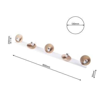 Přisazený lustr SFERA WOOD 5xE14/40W/230V