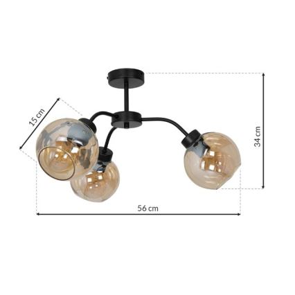 Přisazený lustr SOFIA 3xE27/60W/230V hnědá