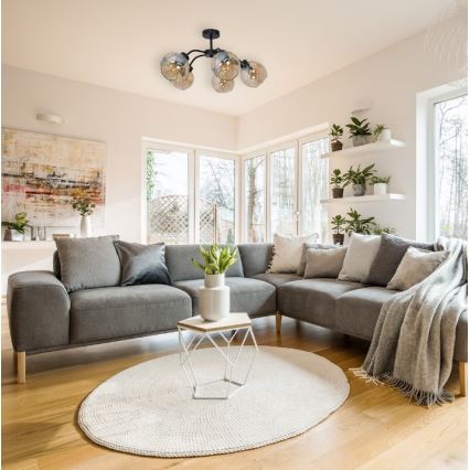 Přisazený lustr SOFIA 5xE27/60W/230V hnědá