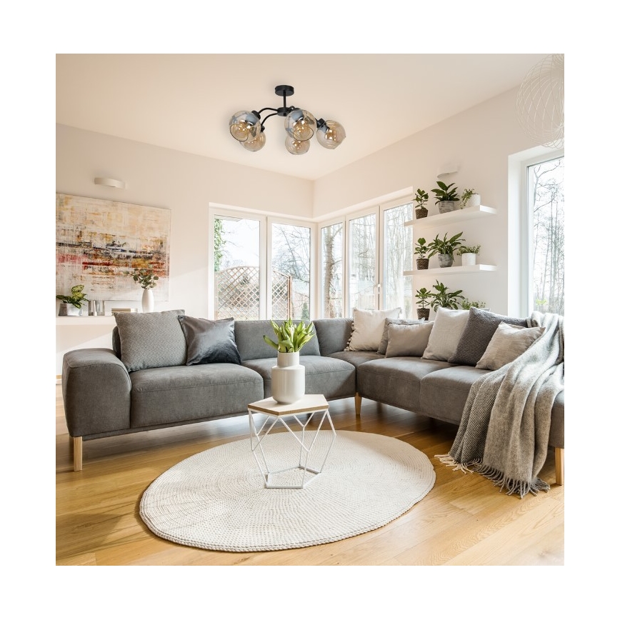 Přisazený lustr SOFIA 5xE27/60W/230V hnědá