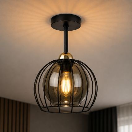 Přisazený lustr SOLO BLACK 1xE27/60W/230V černá/zlatá