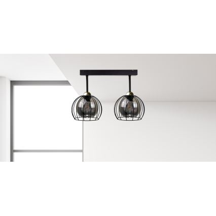 Přisazený lustr SOLO BLACK 2xE27/60W/230V černá/zlatá