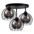 Přisazený lustr SOLO BLACK 3xE27/60W/230V černá/kouřová pr. 30 cm